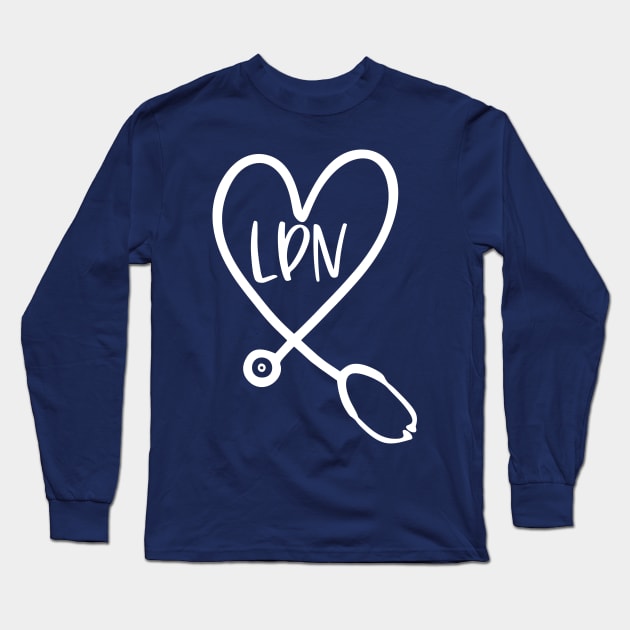 LPN Stethoscope Long Sleeve T-Shirt by Pink Anchor Digital